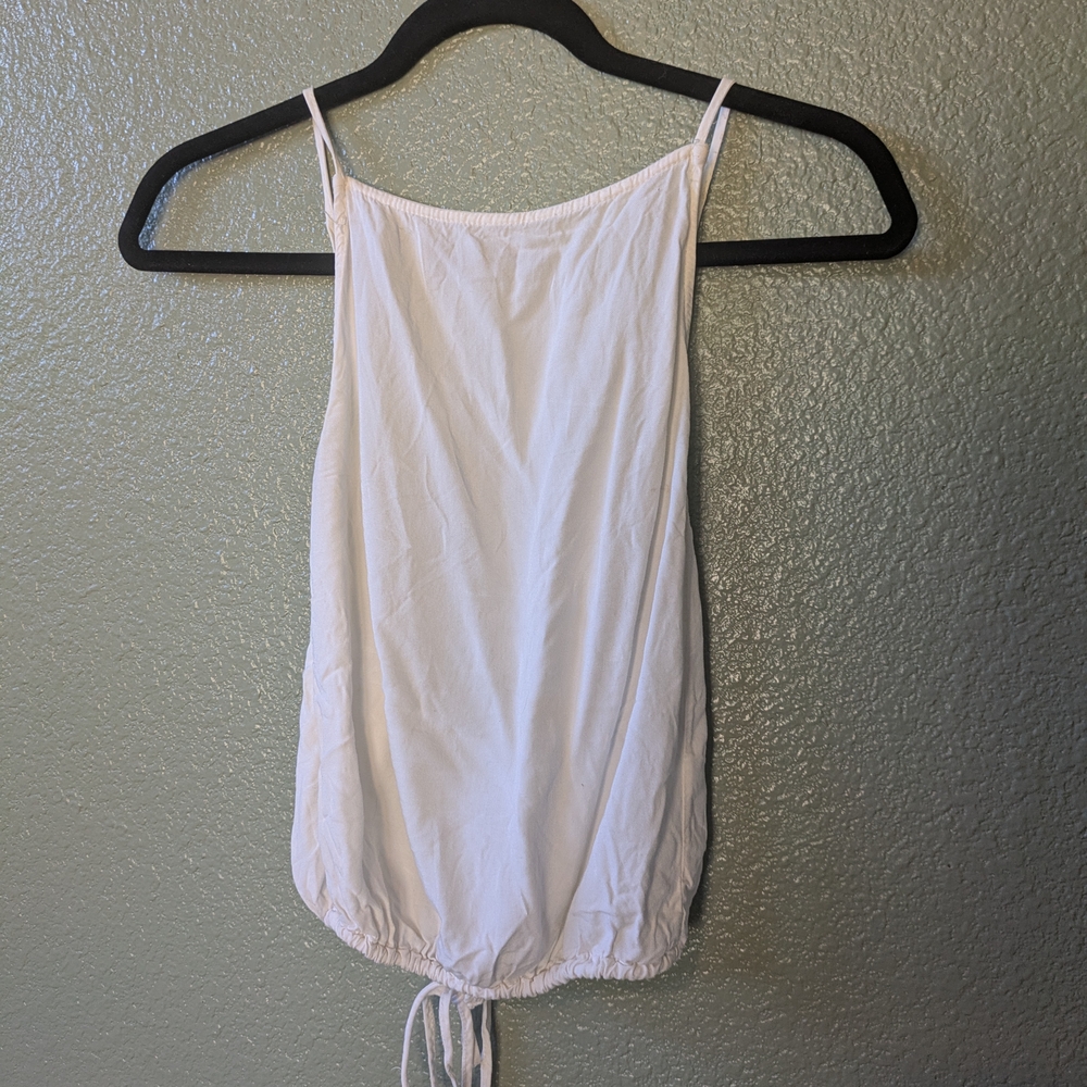 Brandy Melville White Camisole with Ruched Tie Front